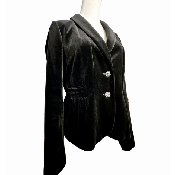 J Crew Women's Black Velvet Single Breasted 2 Button Peplum Blazer Size 8 Tall - Picture 8 of 10